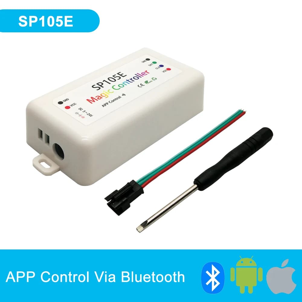 DC5-24V SP105E Led Controller Mobile Bluetooth APP For 3Pin 4Pin WS2811 WS2812 WS2815 SK6812 Individually Addressable Strip