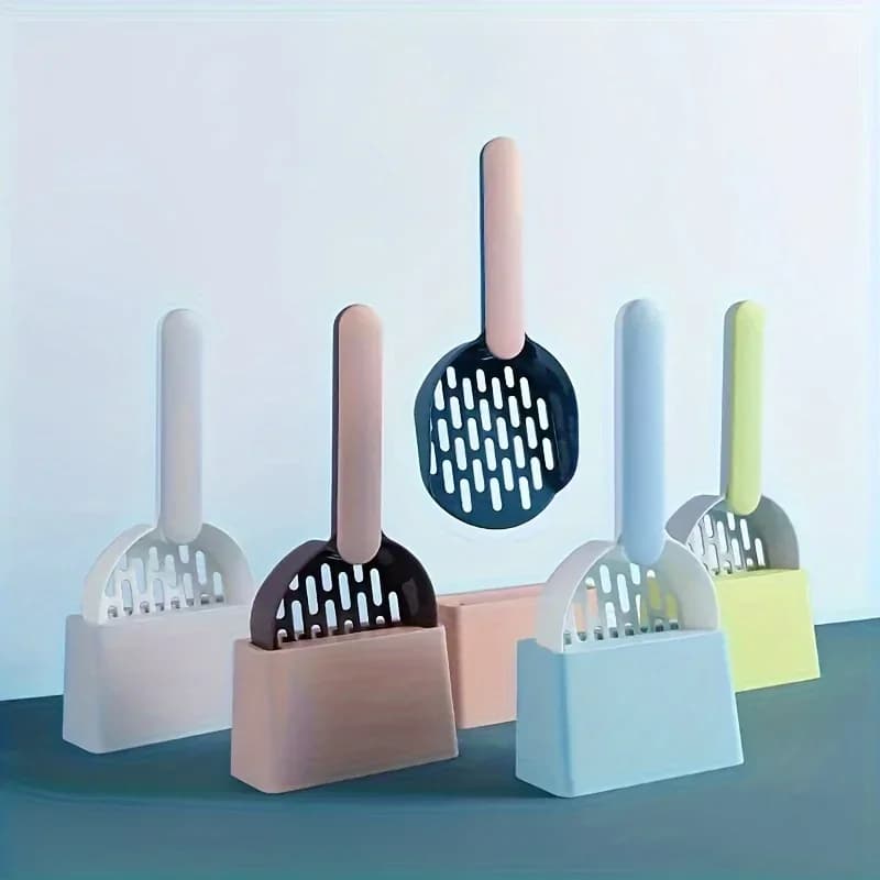 Set di lettiera per gatti Pala grande per lettiera per gatti Pulizia per gatti piccoli Pala per animali domestici Set per la pulizia della toilette Forniture per gatti scatola per gatti