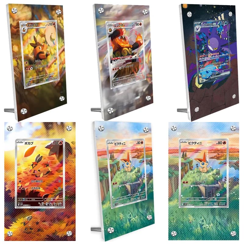 Pokemon Sv11 Tepig Victini Sv10 Crobat Acrylic Extended Artwork Display Case Anime Collection Card Extended Painting Stuck Brick