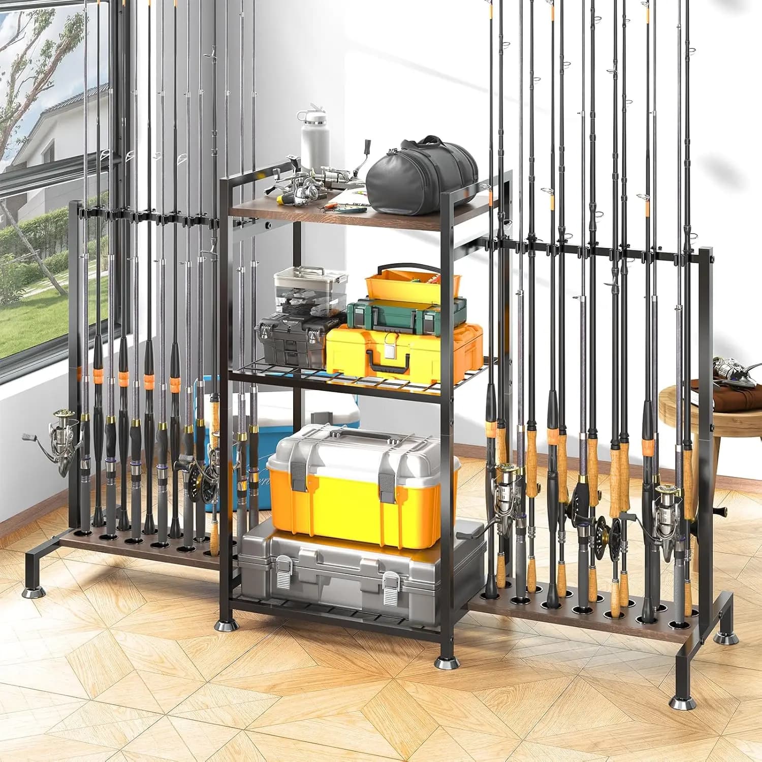 Fishing Door for 28 Dogs, Garage Holder, Vertical Rastrelliera for Boxes Door Tools and Fishing Supplies