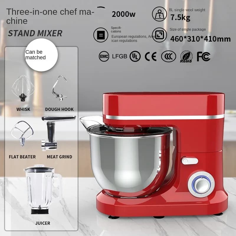 Macchina da chef multifunzionale Piccola impastatrice domestica Frullatore Battito Macinazione carne Integrata 10 litri