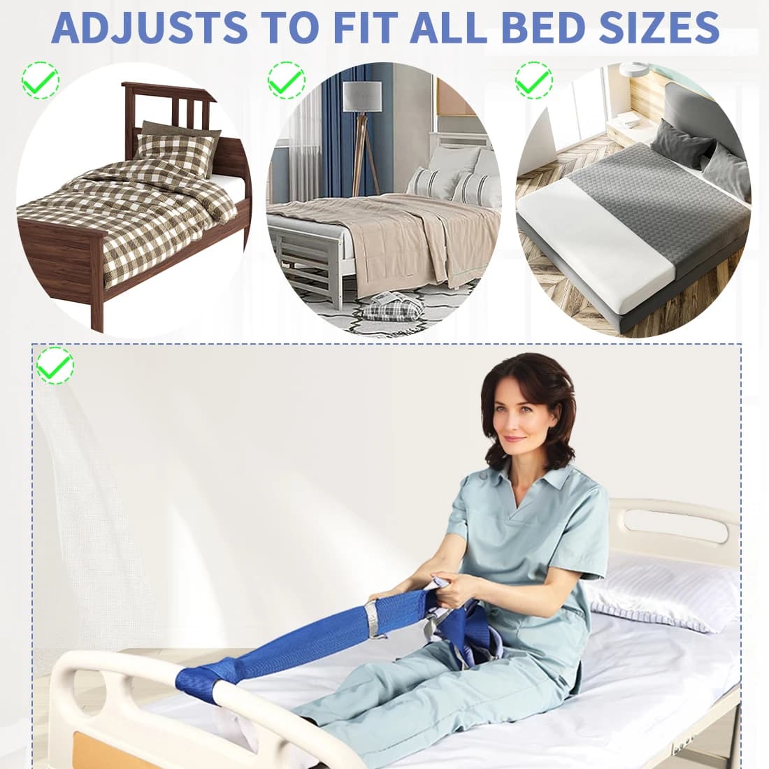 Career for Pulling On Ehucon, Cintia con Scala a Corda per Letto, Adaptive Belt for Rising, Daily Life Auxiliary with Elderly Handle