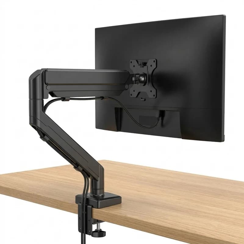 Supporto universale per monitor con molla a gas, supporto singolo per schermo, regolabile, resistente, da scrivania, per display da 13-32 pollici, con attacco VESA.