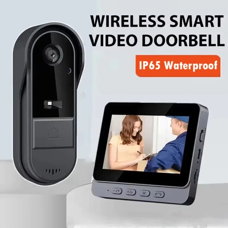 Citofono senza fili Campanello Visione notturna HD Schermo lPs da 4,3 pollici Telecamera per campanello visivo impermeabile Video di sicurezza domestica intelligente By Bell