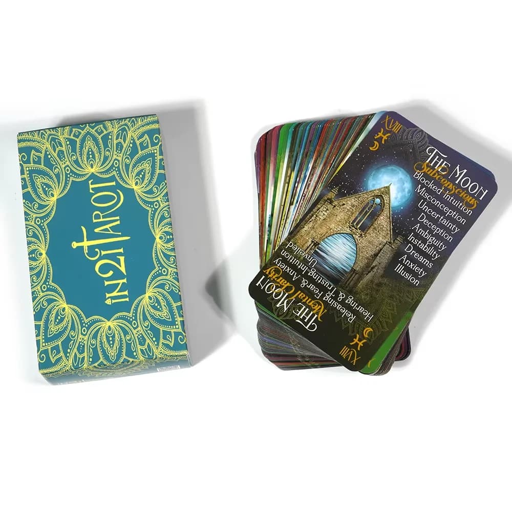 Mazzo di tarocchi iN2IT con parole chiave Carte dei tarocchi Carte Oracle per principianti e adatto ai praticanti Gioco da tavolo di ogni livello Giocattolo