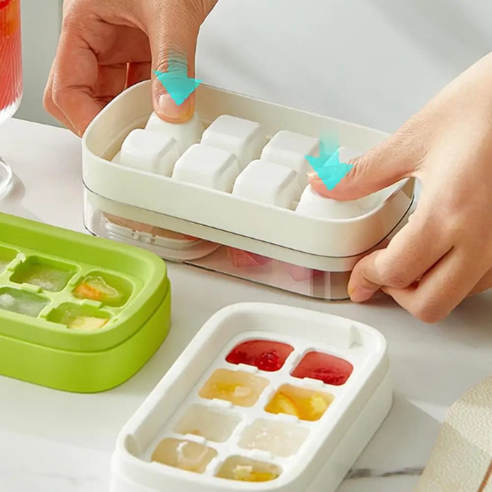 Stampo per Ghiaccio Facile da Sformare, Mini Vassoio per Cubetti di Ghiaccio con Fondo Morbido - Stampo in Plastica per Congelatore