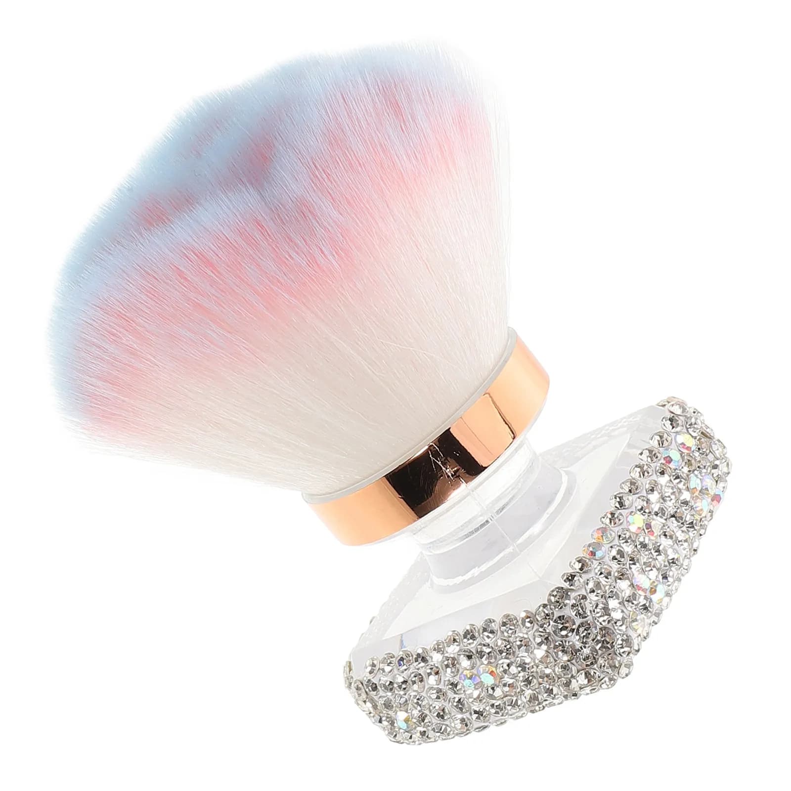 Spazzola per Unghie a Forma di Rosa per Rimozione Polvere, Strumento per Manicure e Pedicure, Pulitore per Nail Art con Base in Cristallo e Setole Morbide