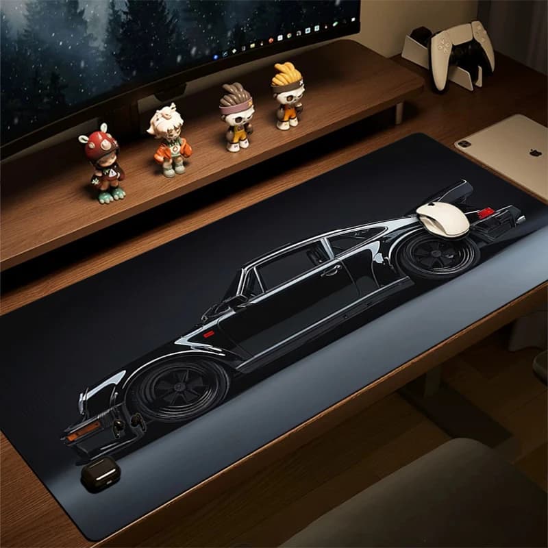 Tappetino per mouse nero antiscivolo in gomma per auto, gaming e ufficio, accessori per laptop e scrivania domestica - 1 pz