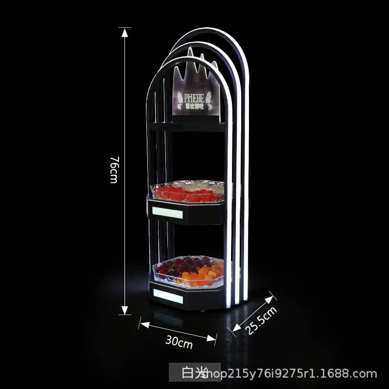 Bar piatto da frutta luminoso a tre strati a cinque strati led piatto da snack per frutta secca scaffale per piatti da frutta