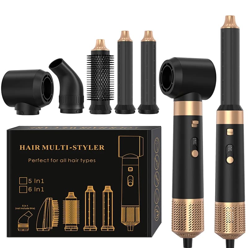 Set of brushes and combs 6 in 1 for hairdryer, professional curling iron, plate and hair curling combs, multi-styling tools for home and living room