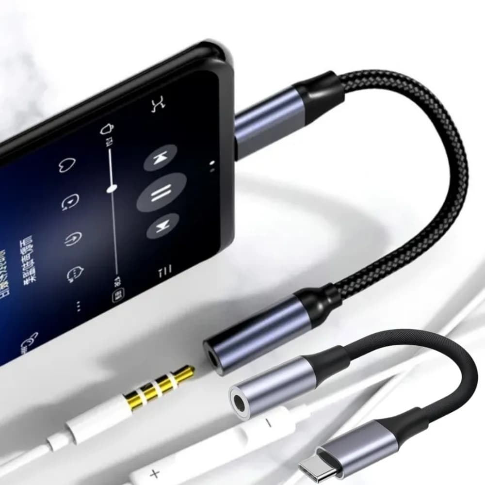 Adattatore portatile da USB-C a jack audio da 3,5 mm in metallo, convertitore di cavo audio USB-C a 3,5 mm per cellulare