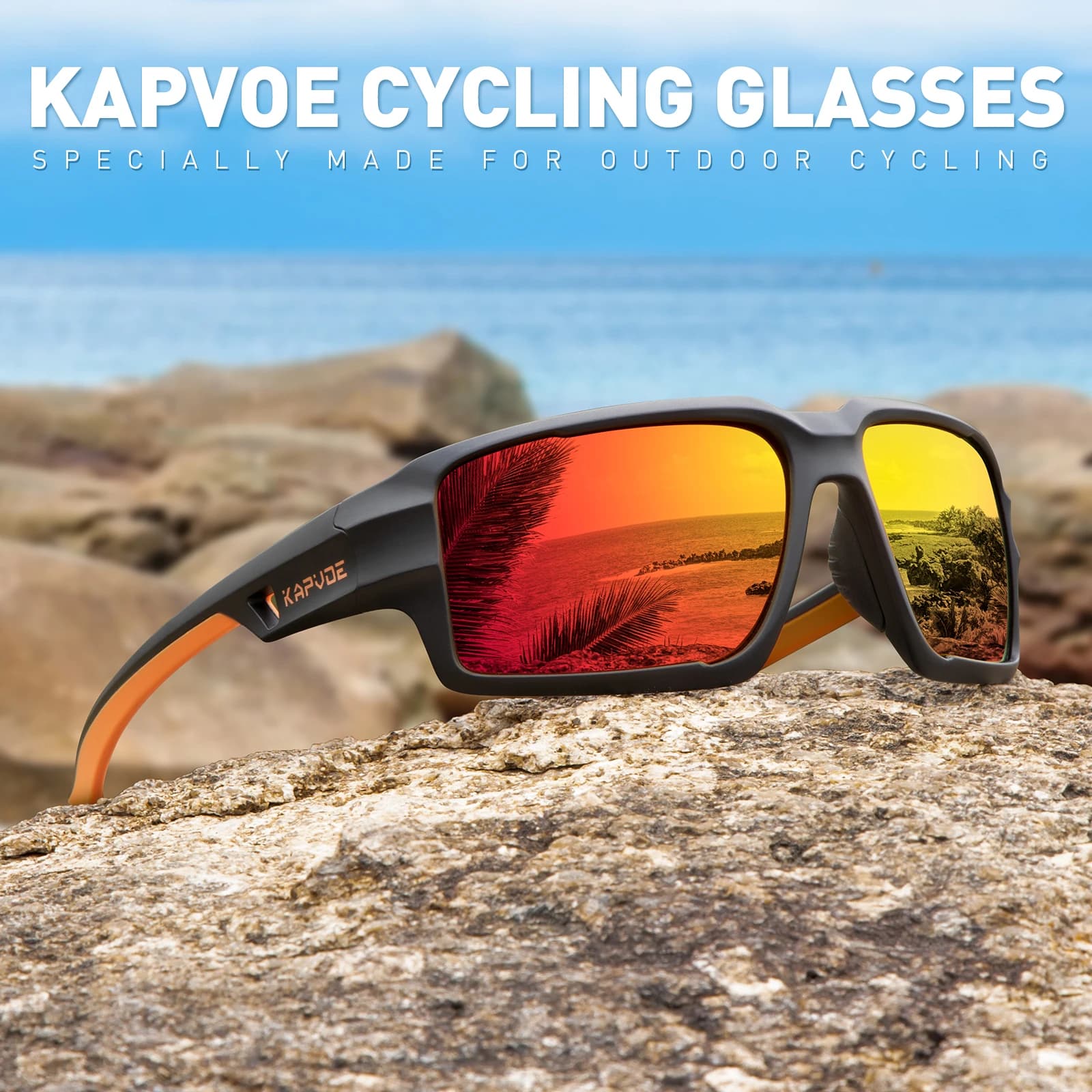 Kapvoe Occhiali da sole polarizzati Occhiali da ciclismo Uomo Pesca Mountain Bike Occhiali da bicicletta Occhiali sportivi da donna Pattinaggio su strada