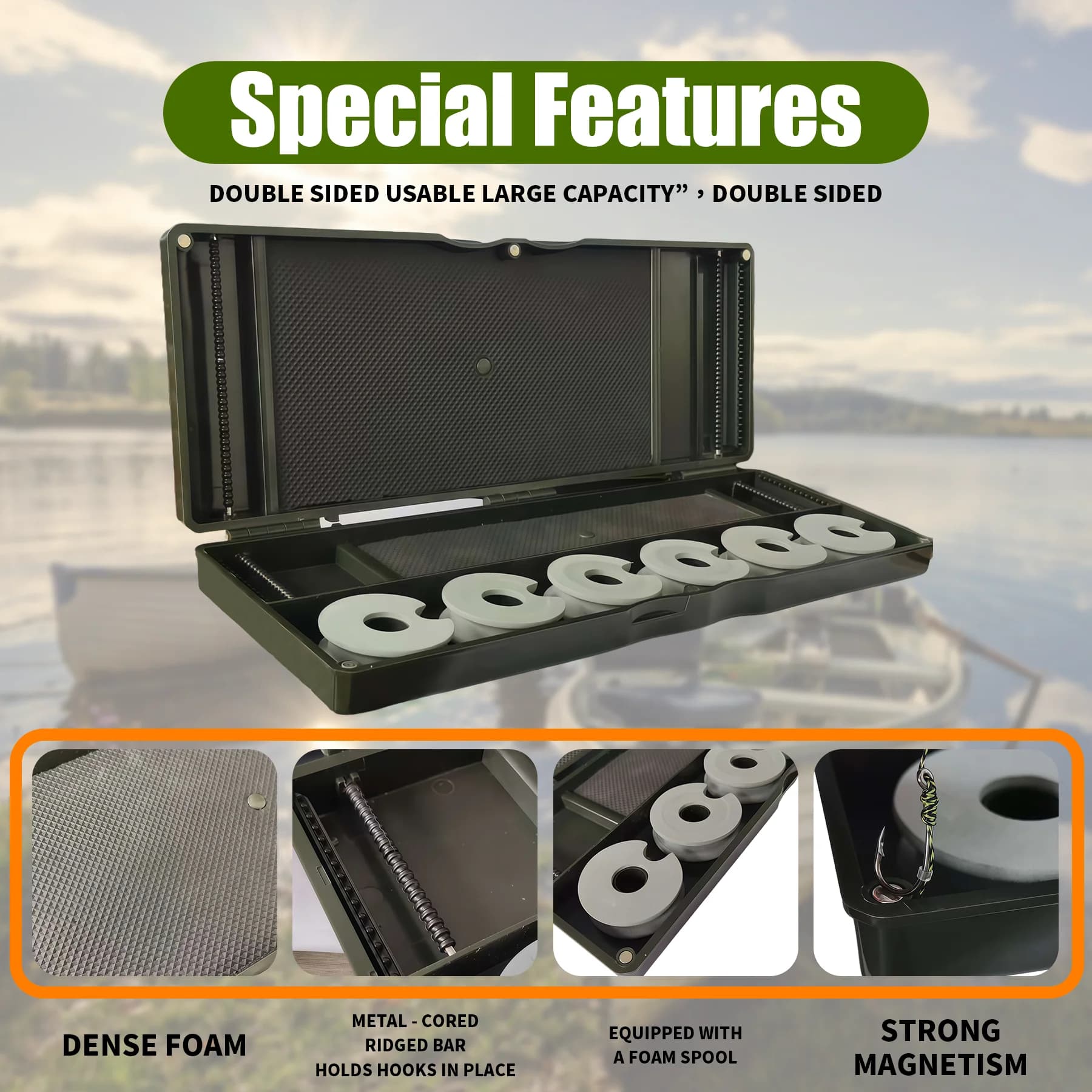 Lenz Coil Box, Two-sided Organizer with 6 Pre-equipped Fishing Leaders