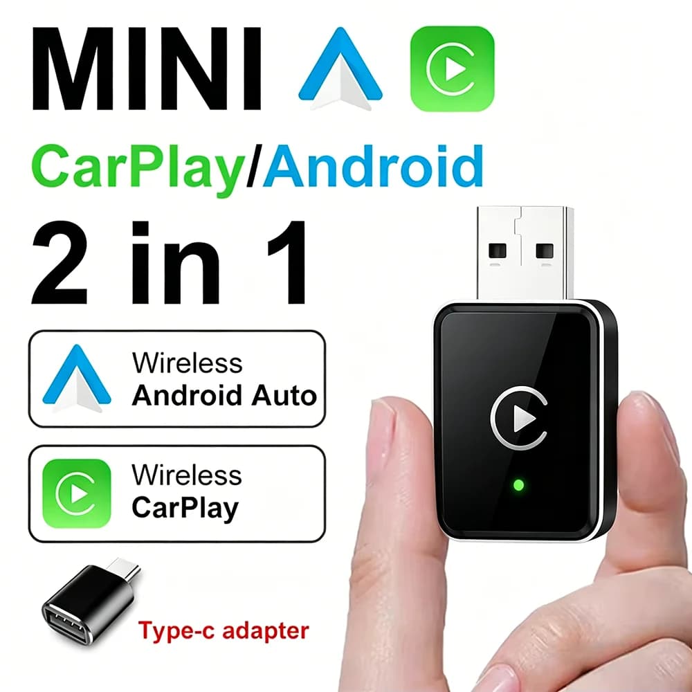 Adattatore Wireless 2in1 Uhulamb 2026 per Android Auto e Carplay, Dongle Smart Plug and Play per Kia, Volvo, Audi, MG, Opel, VW, Hyundai, Jeep