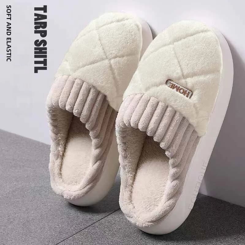 Unisex Couple Warm Cotton Slippers Autumn Winter Comfortable Casual House Shoes Indoor Outdoor Daily Wear