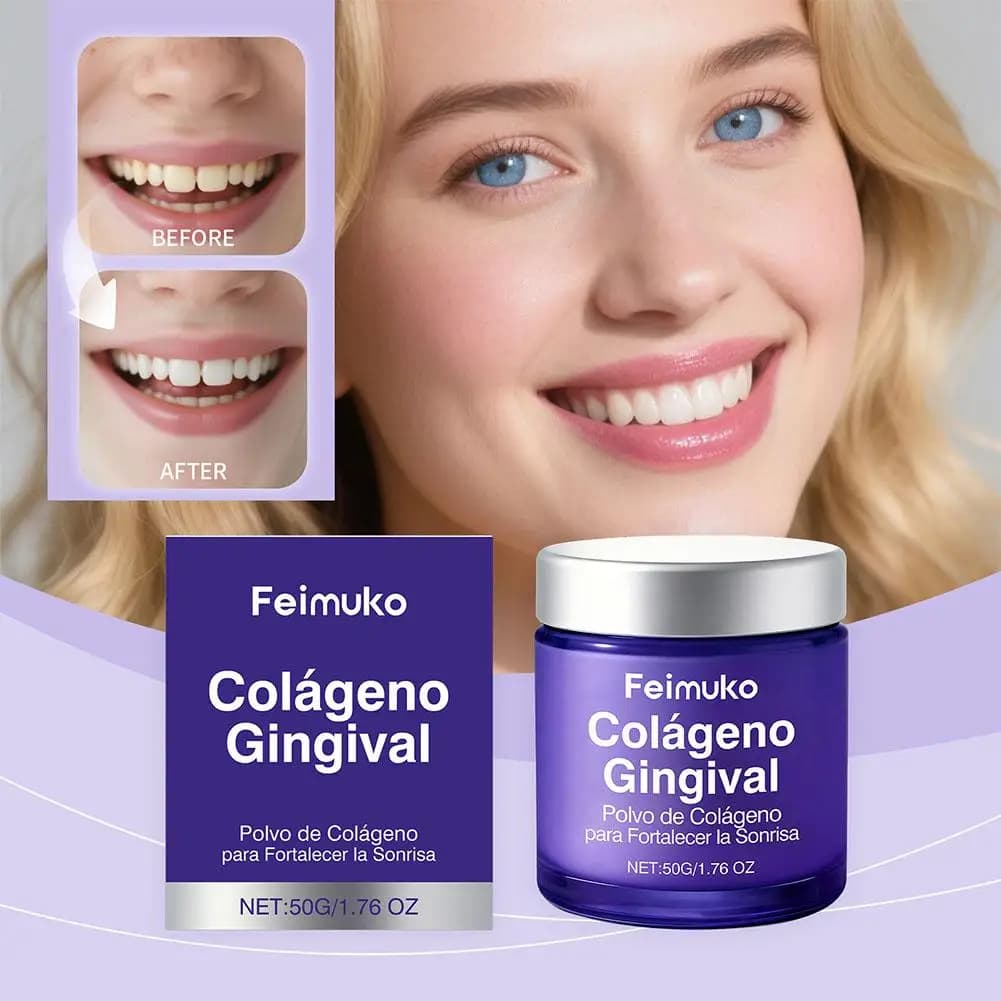 Cleaning powder Collagen 50g, Fresh Mint, Genuine and Polish Repair, Delicate for Sensible Tooths, Natural Care and Dental Whitening
