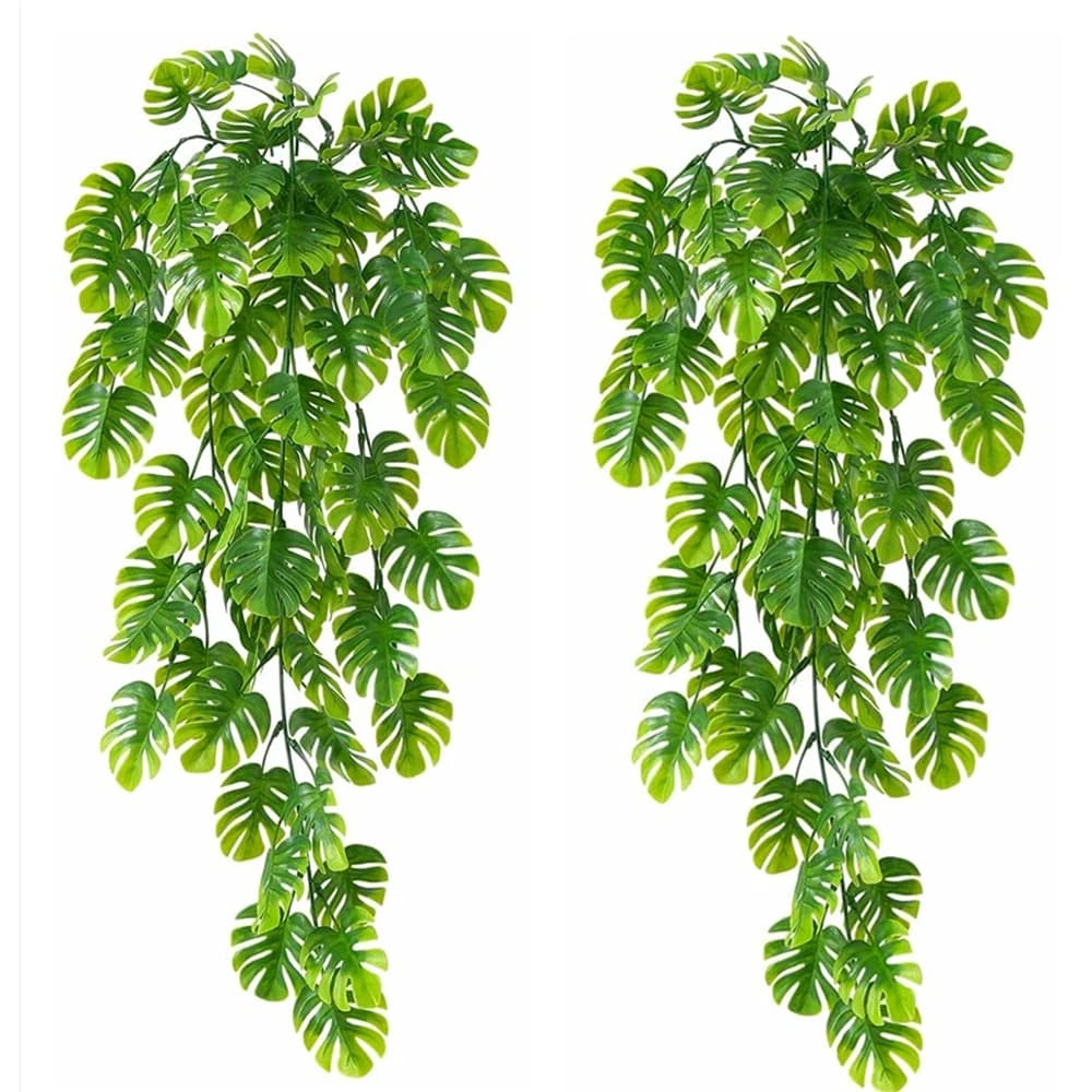 Artificial screw plant fake Monstera plant hanging palm leaves fake vine herb