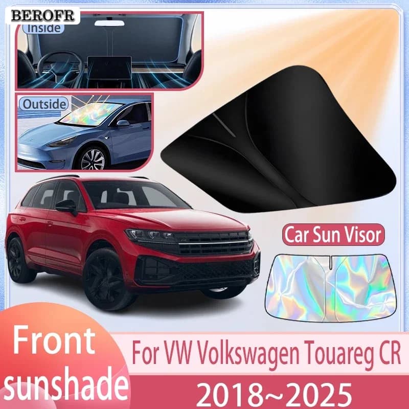 Car Sunshade For VW Volkswagen Touareg CR 2018~2025 2024 2023 Front Windshield Sun Visor Cover Anti UV Protection Accessories