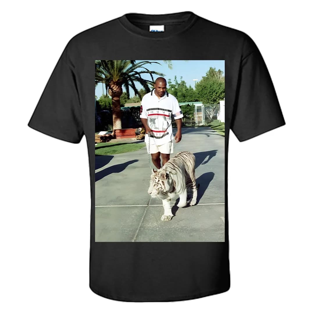 Vintage Mike Tyson Tiger Walk Tee Retro Style S-XXXL