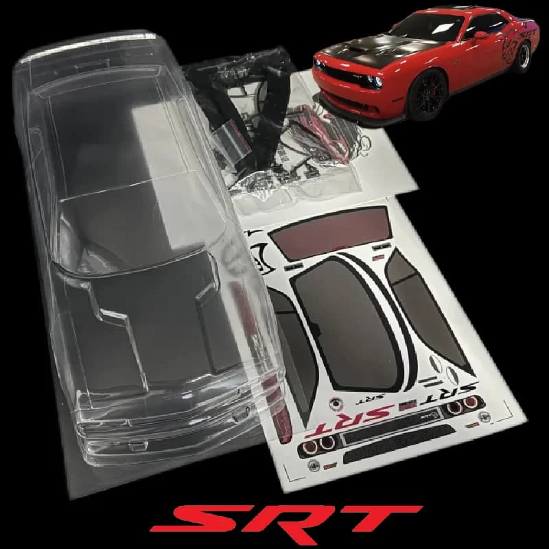 RC 1/10 PVC SRT Challenger Hellcat Carrozzeria 190mm larghezza 260mm ruote con spoiler per 1/10 RC Drift MST HSP REVED YOKOMO