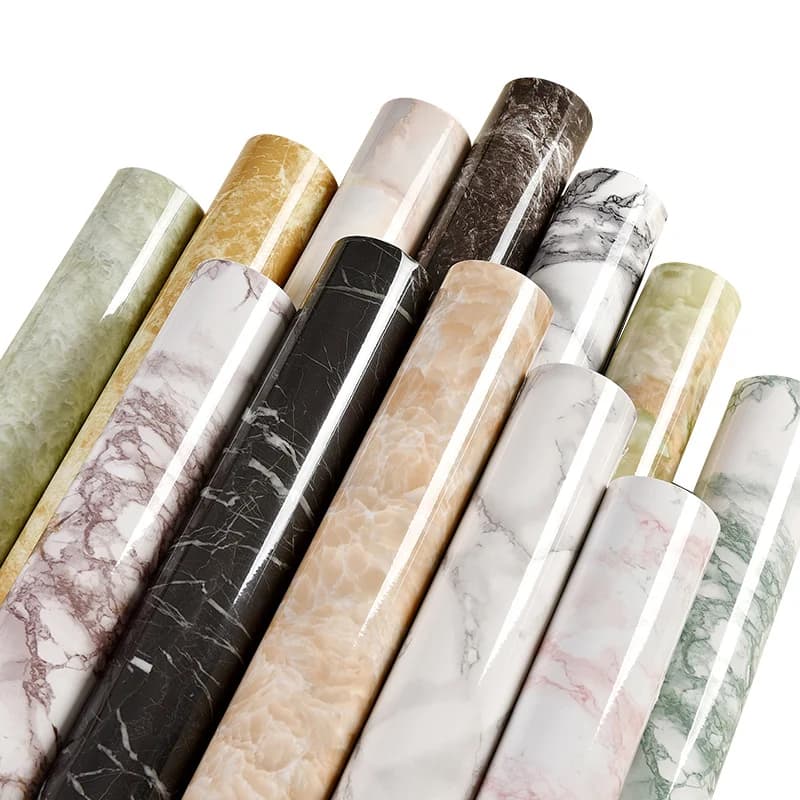 Pellicola vinilica in marmo Carta da parati autoadesiva Adesivi murali impermeabili in PVC per controsoffitti dell'armadio della cucina del bagno Carta da contatto