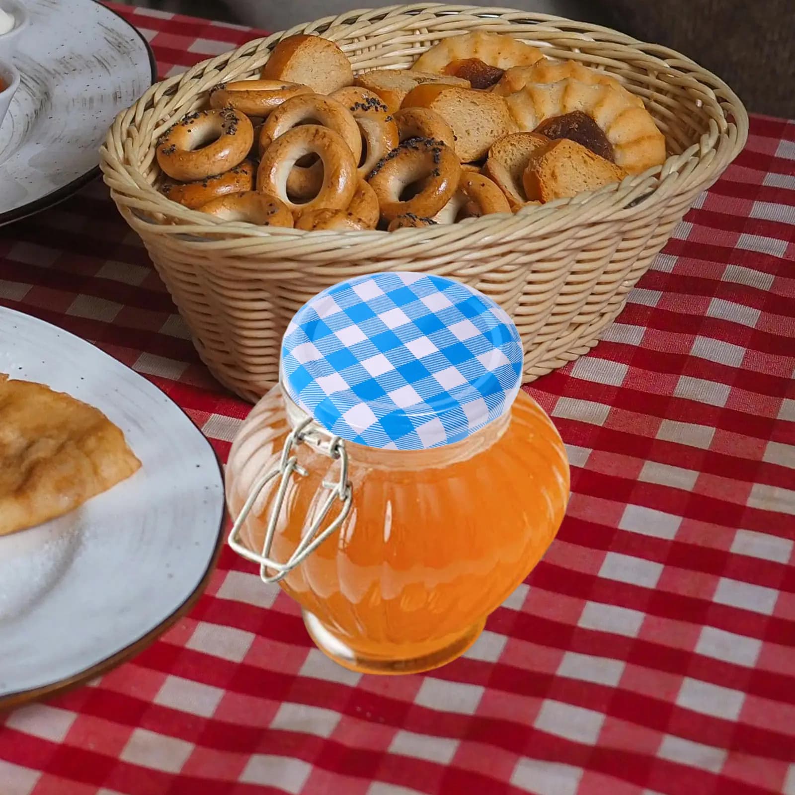 50 Pezzi Coperchi in Ferro per Barattoli a Bocca Larga, Tappi Sigillanti Ermetici per Barattoli Mason, Conservazione Marmellate, Biscotti, Frutta, Prodotti Secchi, Riutilizzabili