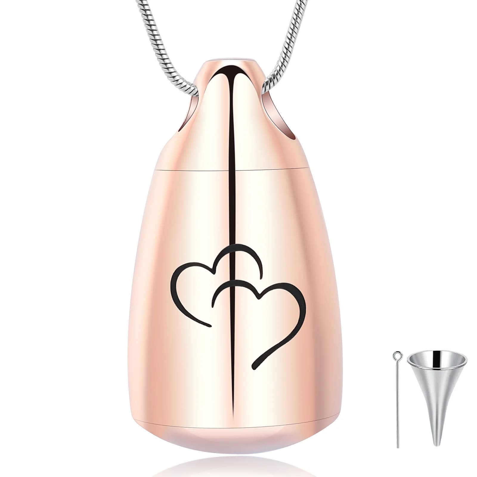 IJD9133 Collana con urna per chitarra con gioielli per cremazione con serratura commemorativa a sfera cava, barattolo con urna pendente, gioielli souvenir umani