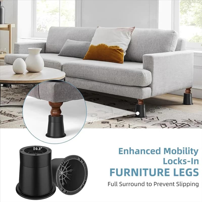 【Hot-Selling!】Round Rubber Sofa Lifters Furniture Lift Pads Mini Round Bottom Rubber Top Spikes