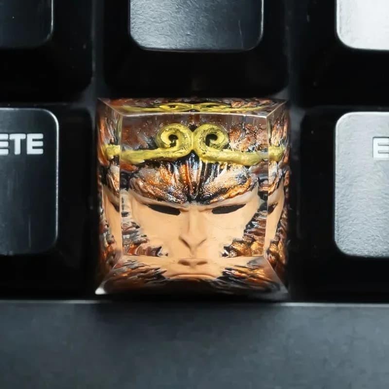 Creative Anime Wu Kong Resin Keycaps Handmade Translucent Keycaps Keycaps for Cross-axis Mechanical Keyboards Game Accessories