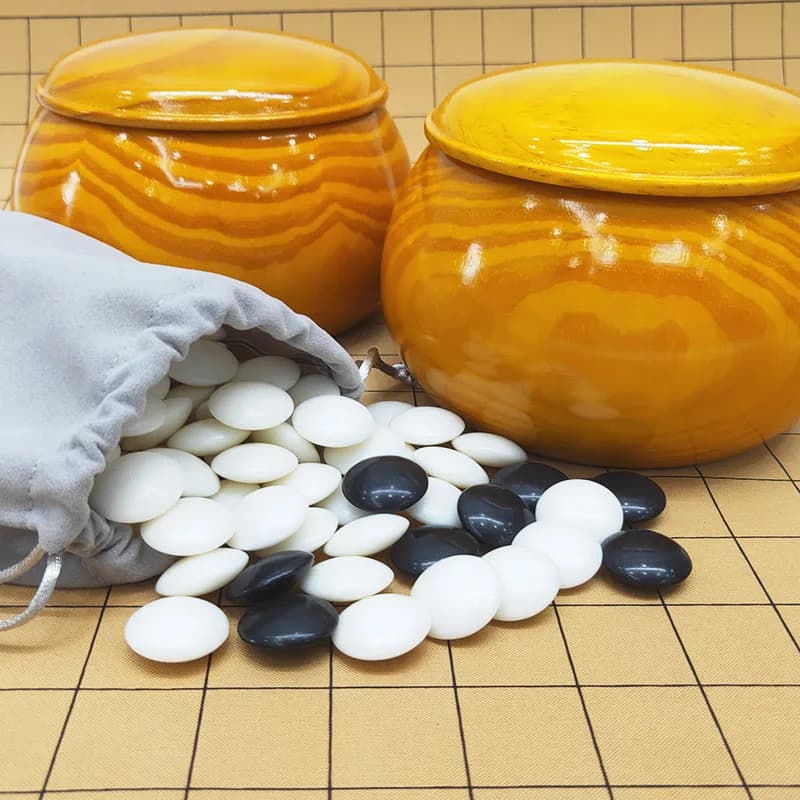 Go Game cinese Weiqi gioco da tavolo di lusso in legno Go Jar PU 60x45cm scacchiera scacchiera 28x25mm pezzi di scacchi in plastica
