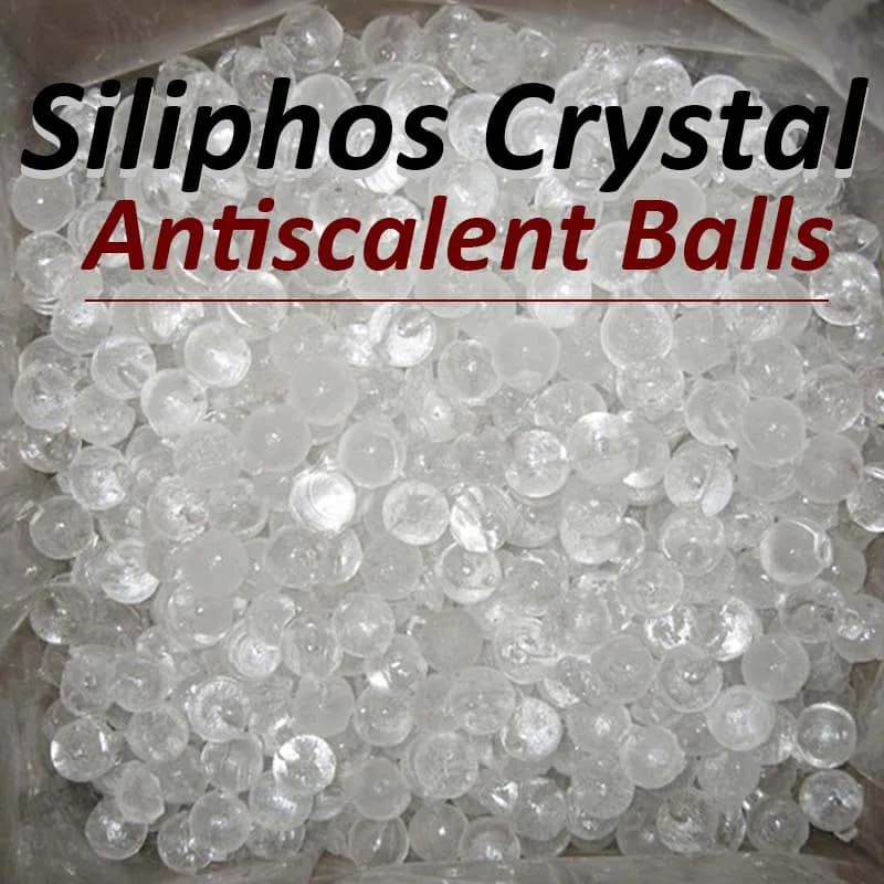 Confezione di ricarica per cristalli in polifosfato (SILIPHOS) per il trattamento del filtro dell'acqua, rimuove la durezza, la sfera antiscalente per calcare