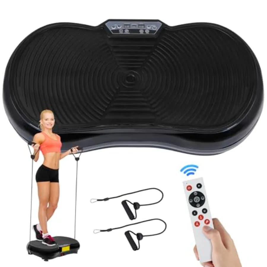 Pedana Vibrante per Esercizi Total Body, Attrezzo Fitness per Casa con Tecnologia di Vibrazione per Allenamento con Pesi, Colore Nero