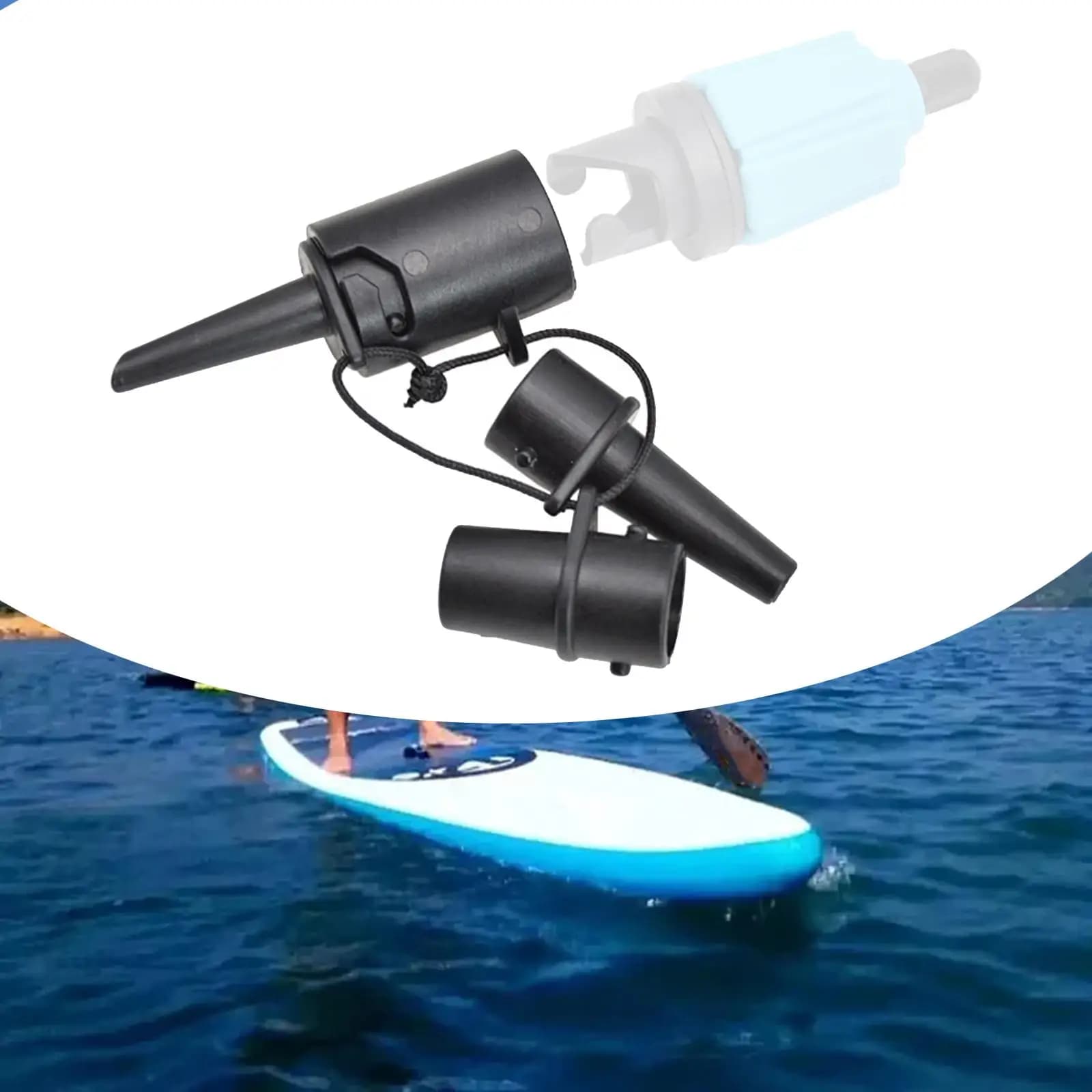 Kit Adattatore Valvola per Gommone Gonfiabile, Materasso ad Aria, Kayak, Canoa, SUP, Tavola da Paddle, Letto da Piscina