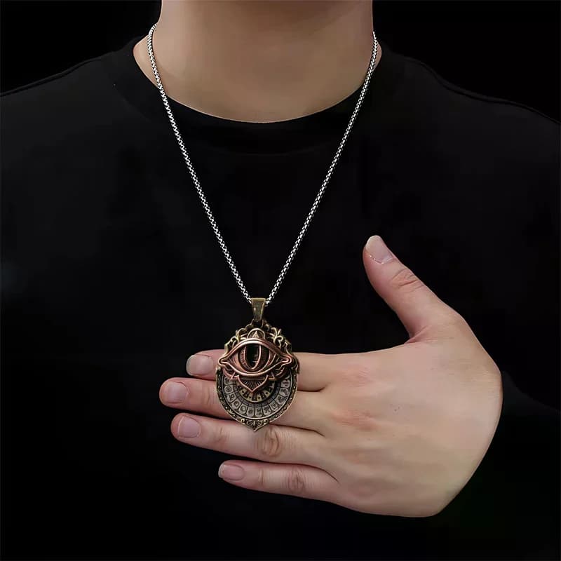Ciondolo Tarocchi Visione - Collana Occhio Onniveggente, Ciondolo Simbolo Carta dei Tarocchi, Gioielli Divinatori Mistici, Guida Spirituale