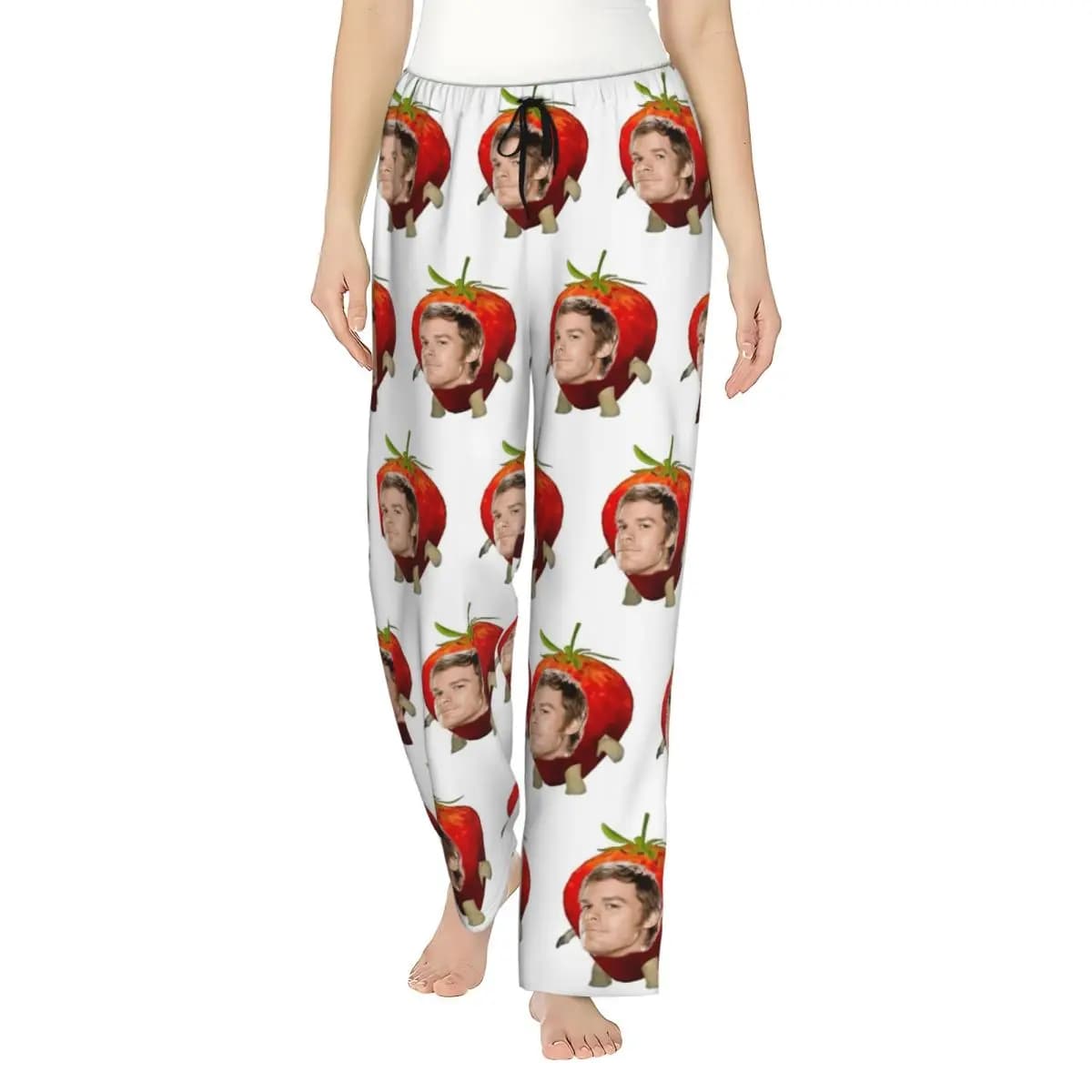 Women Pyjama Pants Dexter Morgan Loungewear pants Loose-Fit Strawberry Meme Pajama Bottoms