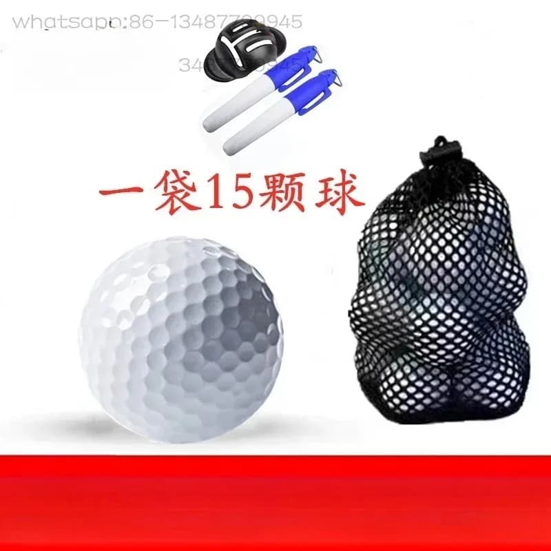 Palline da golf, piccole, bianche, da scrittura, bianche, a doppio strato, confezione da 15 palline.