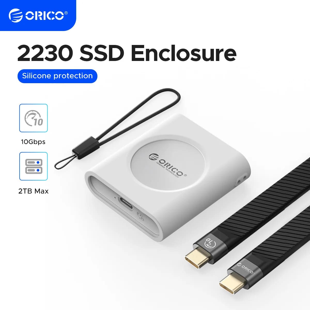 ORICO M.2 2230 NVMe SSD Enclosure USB C 3.2 Gen 2 Type-C 10Gbps a NVMe pci-e adattatore esterno in alluminio per iPhone 15 Pro iPad