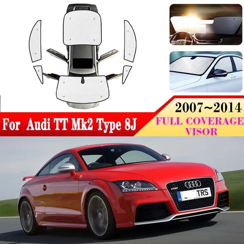 Auto Anti-Uv Finestre Coperture Per Audi TT Mk2 Tipo 8J 2007 2008 2009 2010 2011-2014 Parabrezza Finestrino Laterale Parasole Accessori Auto