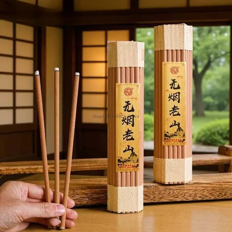 Bastoncini di incenso Buddha senza fumo da 27 cm in legno di sandalo Laoshan per culto domestico, aromaterapia, fragranza purificante e ricca