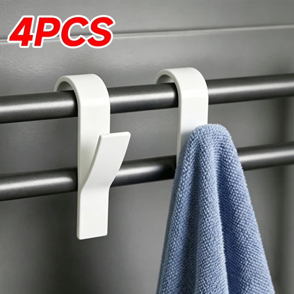 Kitchen Bathroom Hanger Clips Storage Racks Towel Rack Coat Clothes Scarf Hanger Bath Handrail Shower Bathroom Hooks Holder