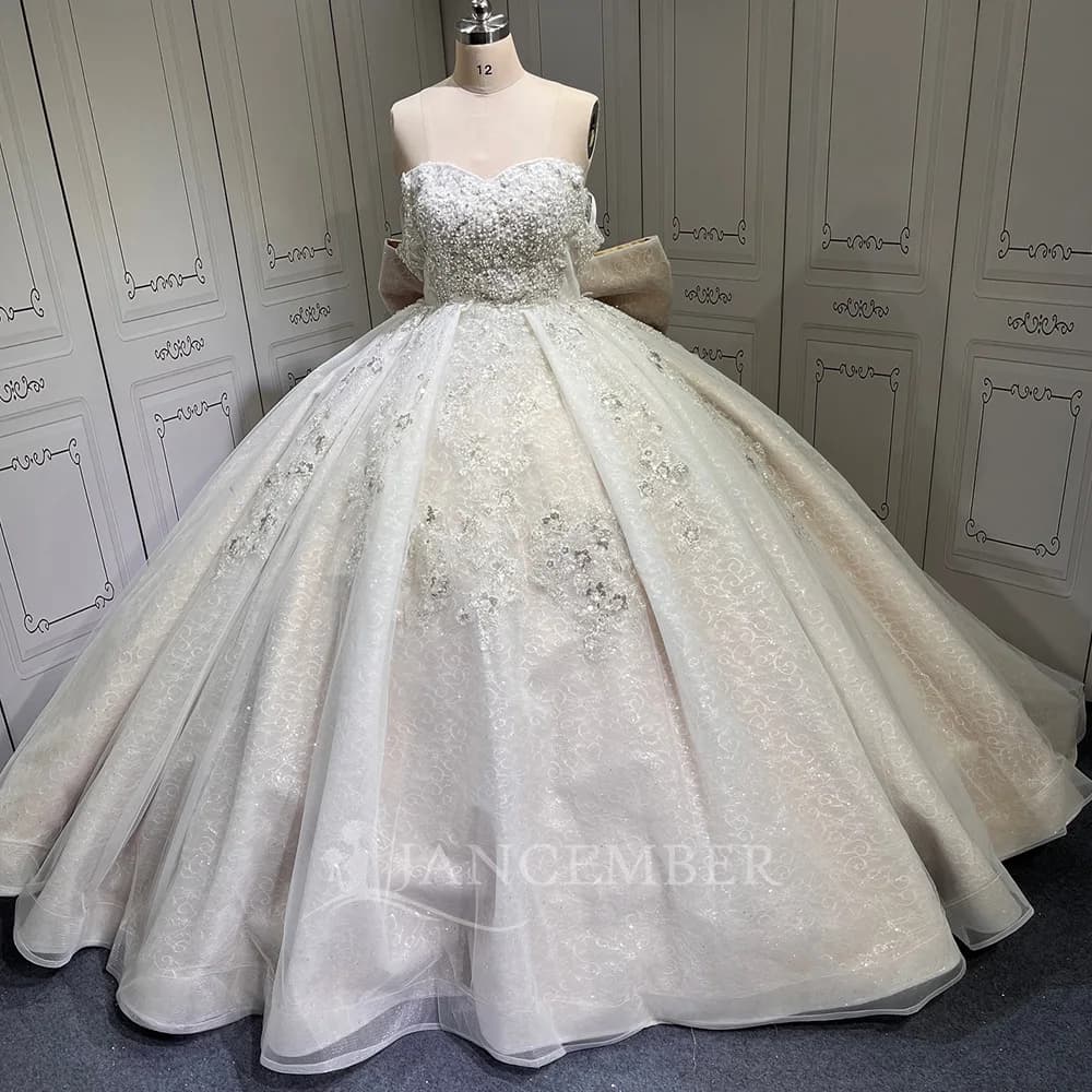 Abito Quinceanera personalizzato Abito da ballo 3D Applique floreale Perline Maniche corte Corsetto Dolce 16 Abiti XV 15 Anos SQ4