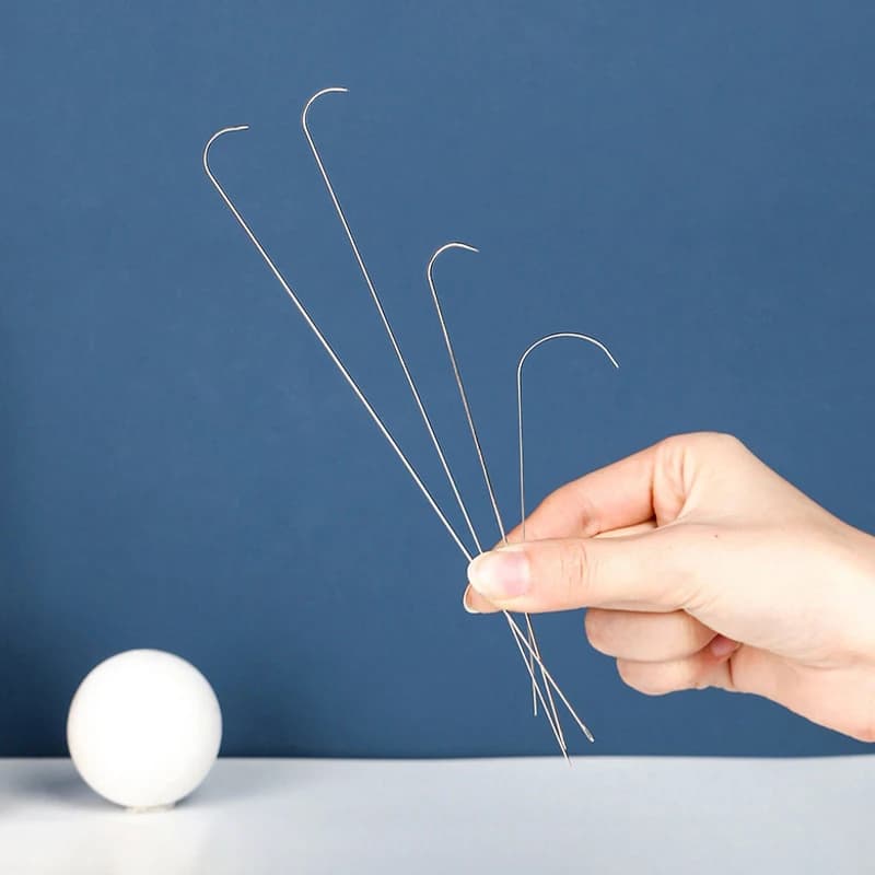 3 pz/set Curvo Perline Aghi In Acciaio Perlina Spinner Ago Perlina Sottile Perline Aghi Per Il FAI DA TE Creazione di Gioielli Forniture Per Cucire