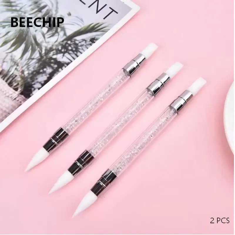 Double Head Silicone Nail Art Pen Carving Flower Sculpting Pen Adjustable Glue Stick Embossing Brush Professional Manicure