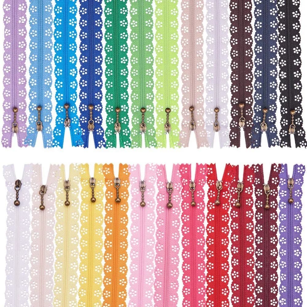 5 pezzi 3 # Abbigliamento da sarto per cucire con cerniera in nylon da 30 cm (12 pollici).