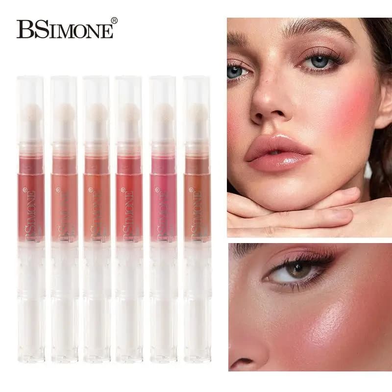BSIMONE Blush Liquid 2g, Easy to Apply, Long Lifespan, with Sponge Applicator, Cosmetic for Makeup