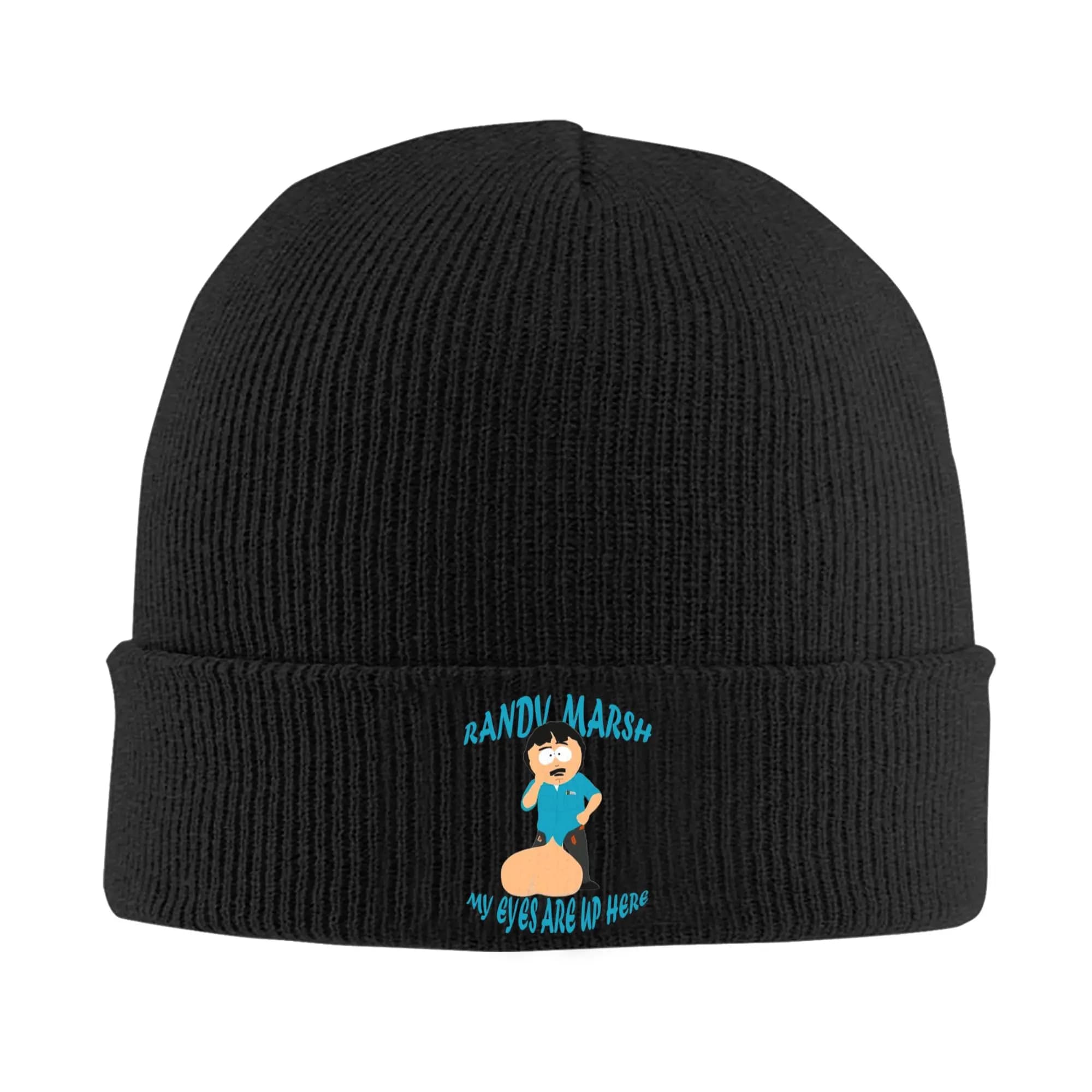 Cappello Lavorato a Maglia 'My Eyes Are Up Here' di Randy Marsh South-Parks, Berretto Autunno-Inverno Caldo in Acrilico, Nuovo Cappello Regalo per Uomo e Donna