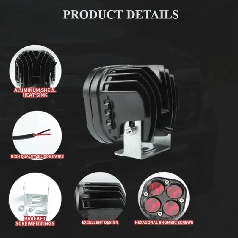 Barra luminosa da lavoro a LED quadrata da 40 W 3 "per fari da guida fendinebbia per auto fuoristrada 4x4 12 V 24 V Hot