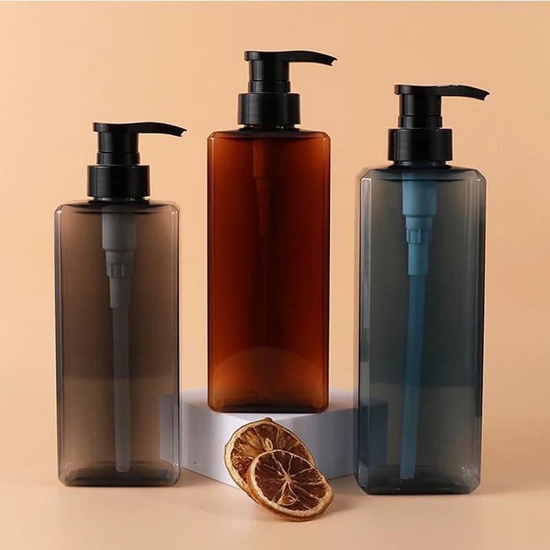 Dispenser di sapone da bagno quadrati da 400/500 ml Shampoo riutilizzabile Supporto per gel doccia Dispenser da viaggio portatile Bottiglia vuota per pompa da bagno