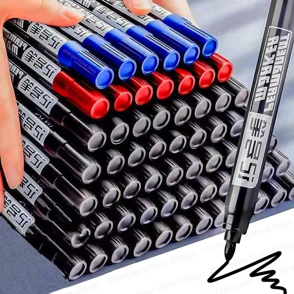 5-50 pezzi pennarelli impermeabili a base di olio inchiostro nero blu rosso per vetro metallo cancelleria arte disegno materiale scolastico per ufficio