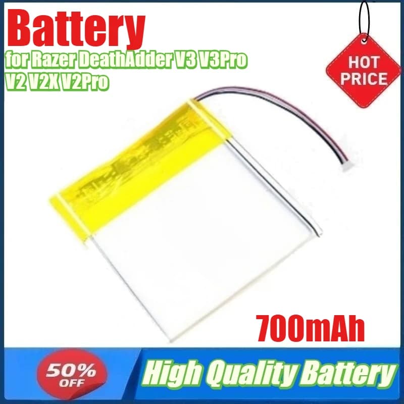 Batteria da 700 mAh per batteria del mouse Razer DeathAdder V3 V3Pro V2 V2X V2Pro